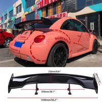 VW beetle spoiler 2012 2015 2016 2018 carbon Look gt wing style rear boot spoilers 145cm spoile carbon fiber cars accessories