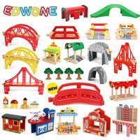 New kinds of Wooden Tracks Accessories Beech Wood Railway Train Track Bridge Tunnel Station fit for Wood Tracks Toys for Kids