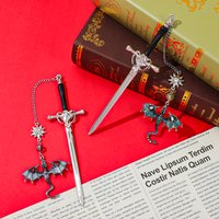 Fantasy Vierte Flügel Drache Schwert Lesezeichen Drachenliebhaber Fan Lesegeschenke Frauen Leser Fantasy Lesezeichen Geschenke