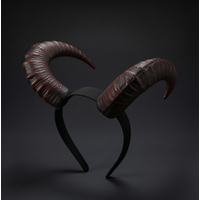 Horn Headband Demon Headpiece Hairband Cosplay Halloween Anime Gothic Lolita Black Red Sheep Prop Headwear Accessory