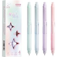 Nebula Aurora Gel Pens, 4Pcs Retractable Quick Dry Black Ink 0.5mm, Pastel Gradient Aesthetic Pens for School & Office