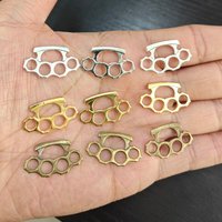 30pcs Charms Knuckle Dusters AI Punch 14x24mm Tibetan Bronze Gold Color Silver Color Pendants Antique Making DIY Handmade Craft