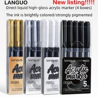 LANGUO 20/1 PCS 4 Colors Direct Liquid Acrylic Marker Paint Pen DIY Painting Drawing for Glass Art School Supplies Stationery