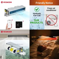 Yesncer FP-34 Horizontal Concealed Hydronic Ducted Fancoil Chilled Water Ceiling Fcu Fan Coil Unit for Heating and Cooling