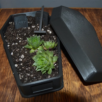 1pc Gothic Coffin Planter Potted Plant Tool and Halloween Decoration Accessory, Indoor Bonsai Accessories