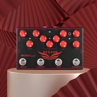 MOSKY Red Fox Multi-Effects Pedal - 4-in-1 Combo with Delay, Chorus, Overdrive & FX Loop, Classic Stompbox for Electric Guitar