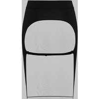Mesh Stitching Perspective Slim Hip Skirt Summer Party Mature Fashion 2026 America Sexy Spice Girl Solid Color Knee Length Skirt