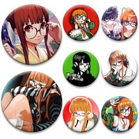 Genius Hacker Girl Sakura Futaba Pins Round Cartoon Brooches for Backpack Accessories Anime Collection Badge Bag Decoration Gift