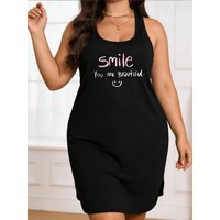 Large-size lady's soft stretch geometric pattern blouse dress - casual round-neck summer, machine-washable comfortable style