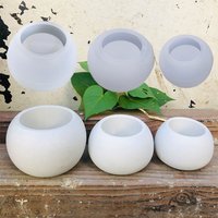 3pcs/Set Round Flower Pot Silicone Mold DIY Succulent Plant Candle Cup Mold Crafting Materials Plaster Cement Resin Mold kit