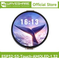 Waveshare ESP32-S3 1.32-calowy Okrągły Wyświetlacz Dotykowy AMOLED, Płytka Rozwojowa, 466×466 Pikseli, QSPI, Obsługuje Wi-Fi i Bluetooth 5