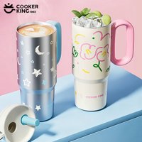 COOKER KING 720ML Thermos Cup with Straw Stainless Steel Insulated Cup Ice Tumbler Car Cup Travel Water Bottle Keep Warm Cold