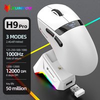 59g Superlight Wireless Gaming Mouse with Magnetic RGB Charging Dock,BT/2.4G Wireless/Wired Mouse, 22000 DPI,5 Programmable Butt