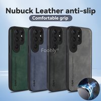 Nubuck Leather Shockproof Magnetic Case for Samsung Galaxy S26 Ultra S26+ Plus Protective Cover Back Shell Coque Funda