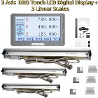 SDS200S 3 Axis Touch LCD DRO SET Digital Readout AC220V/110V with 3Pieces 5um Optical Ruler Linear Digital Scale Encoder