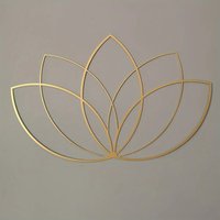 Lotus Gold Metal Wall Art 1PC - Modern Yoga Gift, Flower Decor for Living Room, Elegant Above Bed
