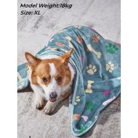 1pc Pet Blanket Dog Puppy Blanket Bone Print Fleece Blanket for Small Medium Large Dog Cat