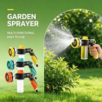 Hose Sprayer Nozzle 8 Spray Patterns Garden Hose Nozzle with Adjustable Flow Control for Watering Plants, Washing Cars & Pets