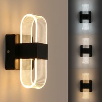 Indoor LED Wall Light Spiral Flow Shape Wall Sconce 3 Color Temp Adjustable, Acrylic Wall Lamp Illumination Wall Lighting