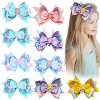 New Rainbow Mermaid Hair Clips For Baby Girls Handmade Fish Scales Children Hairpin Kids Boutique Barrettes Hair Accessories