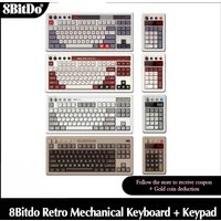 8BitDo Retro Mechanical Keyboard with Retro 18 Numpad Compact Design, Enhanced Gaming Experience - Windows & Android Compatible