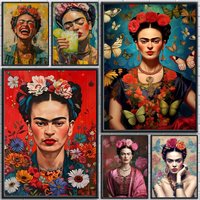 Hot F-Frida K-Kahlo Art Poster Removable Wall Sticker Mural for Living Room – Art Poster Home Decoration Decal
