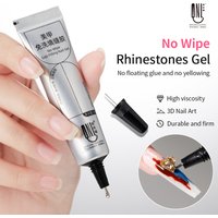 RSNAIL No Wipe Rhinestone Gel for Nail 15g 3D Chrome Nail Art Designs Rhinestone Glue DIY Sculpting Gel Soak Off Nail Gem Glue