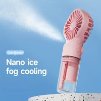 4 Levels Adjustable Misting Handheld Cooling Fan USB Rechargeable Mini Moisturiz Humidifier Strong Wind Lightweight Pocket Fan