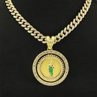 Men's Hip Hop Rotatable St. Jude San Judas Pendant Necklace with Cuban Chain Religious rotation Saint Jude Idol Pendants Jewelry