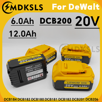 For DeWalt 18v 20V Lithium Ion Batteries 20V 6.0Ah/12Ah DCB203 Li ion Battery Replacement DCB206 DCB205 DCB204 DCB200Power Tools