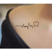 Waterproof Temporary Tattoo Sticker Body Art Love Wave Heartbeat Line Small Size Fake Tatto Flash Tatoo for Girl Women