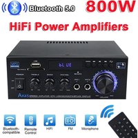 AK45 800W Home Digital Amplifiers Audio Bass Audio Power Bluetooth Amplifier Hifi FM Music Subwoofer Speakers USB SD Mic Input