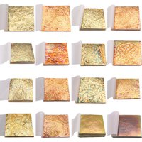 14cm Colorful Variegated Gold Leaf Foil 50pcs Sunset Red Copper Foil for Art Craft Nail Earings Furniture Decoration Vintage DIY