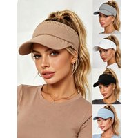 Women Summer Retro Y2K Beach Sun Hat-UV Protection Ponytail Sun Hats,Mesh Sport Golf Baseball Caps For Vacation,Holiday,Trave