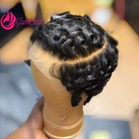 Premium Curly Pixie Cut 13X4 Lace Frontal Wig 150% Density Short Wave Bob Human Hair Wigs for Women Natural Color 6Inches