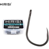 Hirisi 50pcs Barbless Fishing Hooks PTFE Coated High Carbon Steel Hook 8002 Freshwater Fishing Supplies