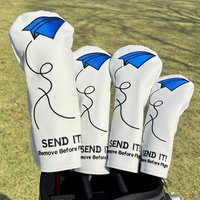 Design Style for White Paper Airplane Golf Club Covers, Available in Sets of 1 Or 4 for Drivers, Fairways, And Hybrids.