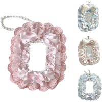 Kawaii Handmade Lace Photocard Holder Card Case for Students K- Fans Photo Protective Cover Cute Ribbon Bow ID Badge Holder
