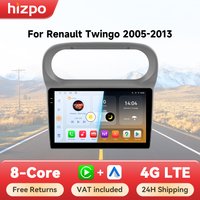 Autoradio multimédia Android Hizpo 2 Din pour Renault Twingo 2005 - 2013, écran audio 9 pouces, Carplay sans fil, GPS, stéréo