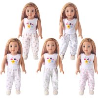 18 inch Doll Girl Summer Set Sleeveless Top with Floral Pants Doll Summer Cooling Wear Doll Furniture Clothing Doll Accessories