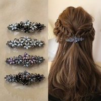 Vintage Elegant Spring Clip, Alloy Hair Clip, Rhinestone Ponytail Clip