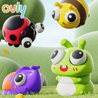 Novelty Stress Relief Toys with Pop Out Eyes Insects Kneading Slow Rebound Silicone Toys Autism ADHD Kawai Cute Squeeze Toys