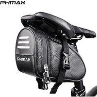 AliExpress NONE PHMAX Portable Bike Saddle Bag Large Capacity Bicycle Saddle Storage Bag with Reflective Strips Waterproof MTB Road Seat Bag