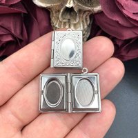 2pcs Book Locket Picture Frame Charm Stainless Steel Photo Frame Pendant Designer Charms For Jewelry Making DIY Jewelry Findings
