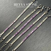 HEYYA STONE Natural Amethyst Citrine Tennis Bracelet Energy Healing Fine Jewelry Stone Gemstone Classic Style Cure Yoga Relief