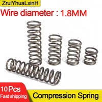 65MN Strong Spring Steel Pressure Compression Spring Shock Absorption Return Spring, Diameter 1.8mm, Od:10-18mm, L:15-100mm