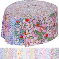 42Pcs Cotton Jelly Roll Up Cotton Fabric Quilting Strips Patchwork Craft Cotton Quilting Fabric for atchwork Sewing DIY Craft