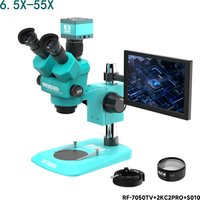 RF7050TV-2KC2-S010 Three-eye Microscope Continuous Zoom Electronic Video Phone Repair PCB Repair Microscope Wide Field Of View