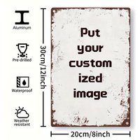 Custom Picture Tin Sign - Vintage Durable Metal Plaque Wall Decor, Personalized 8x12 Inch Aluminum Home Wedding Gift Wall Art