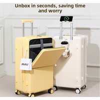 Front Open Suitcase Women's Large-capacity 24-inch Trolley Case Men's Anti-drop Suitcase New 20-inch Boarding Case Bag
